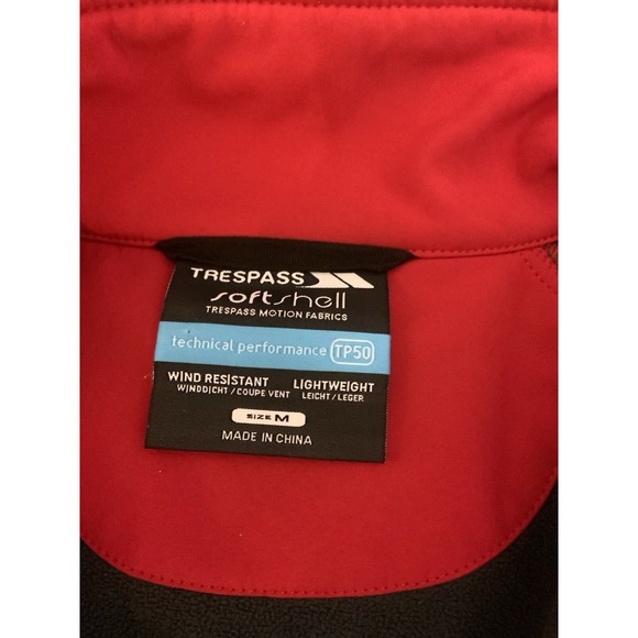 Trespass Womens Red Softshell Full Zip Wind Resistant Lightweight Jacket Size M - Picture 4 of 4